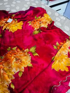 Floral chinnon Saree never worn
