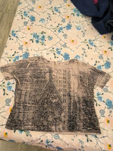 Grey Graphic Print T-Shirt