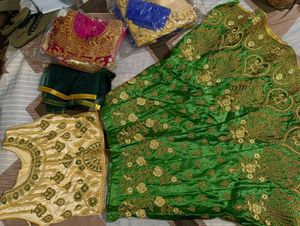 Embroidered Green Lehenga Skirt