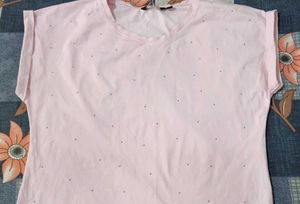 new Pink Embellished Casual T-Shirt