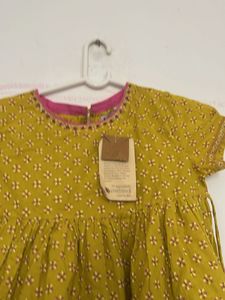 Yellow Printed Cotton Kurta