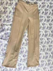 Beige Straight Leg Pants