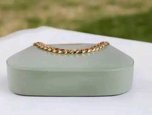 Stylish Light Green Shoulder Bag with Gold Chain
