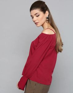 Chic Cold Shoulder Button-Up Blouse