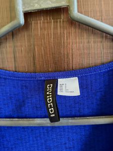Blue Ribbed Cropped Cardigan with Butterfly Clasp