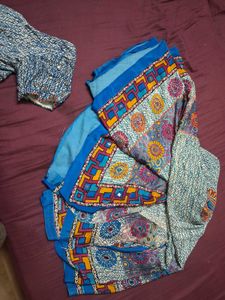 Blue Printed saree