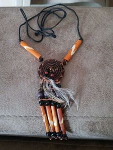 handcrafted boho tribal long pendant necklace