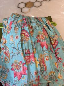 Vark Floral Print Peplum Top And Palazzo