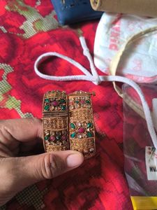 Ornate Gold Bangle with Gemstones