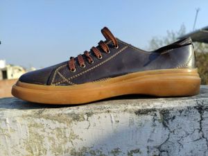 Classic Brown Leather Sneakers