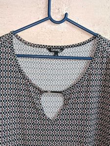 Stylish Geometric Print Top Oversized