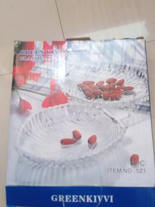 GLASS DECORATIVE BOWL FOR DRY FRUITS AND SPICES