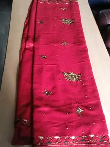 Beautiful  mahroon Embellished Saree