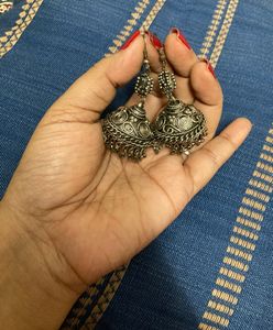 Oxidized Jhumka Earrings
