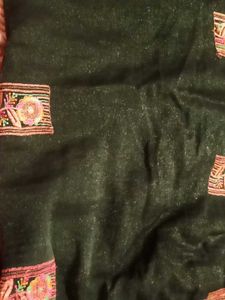 Embroidered Green Silk Saree