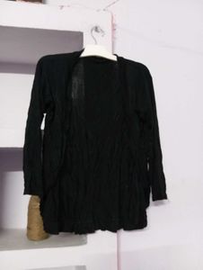 Black Open Front Cardigan
