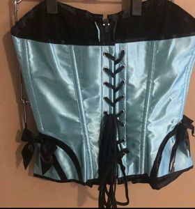 Blue Satin Corset Top