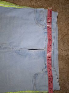 Light Blue Denim jeans with Neon Trim
