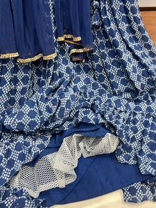 Elegant Blue bandhni Printed Ethnic Gown