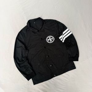 Black Jacket with White Stripes