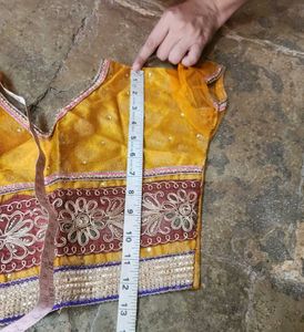 Yellow Embroidered kids Lehenga Choli