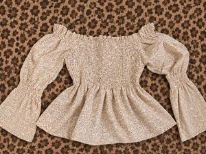 Off-Shoulder Floral Smocked Top