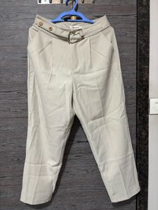 Stylish Beige Cropped Trousers