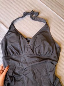 Gray Halter Bodysuit