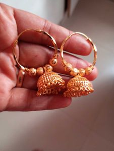 Golden Jhumka Earrings