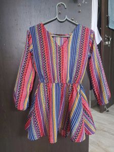 MULTICOLOR PEPLUM TOP