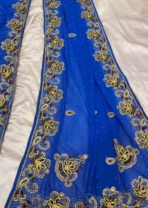 royal blue Emblished saree