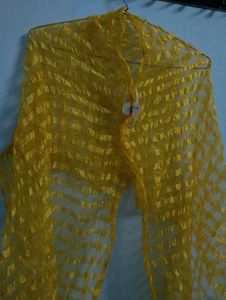 Vibrant Yellow Net Dupatta stall scarf