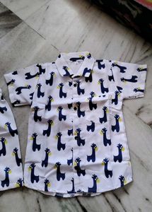 Giraffe Print Shirt Bottom Set