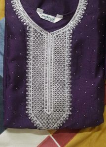 Elegant Purple Embroidered 3 piece set