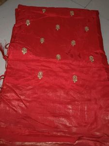 Red Embroidered Saree(negotiable)