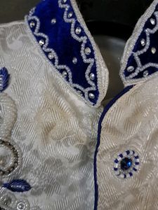 White and Blue Color Sherwani