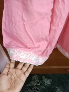 Pink Embroidered Sharara Suit Set