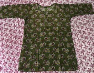 Elephant Print Cotton Top