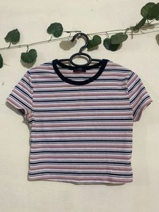 SHEIN Striped Cropped T-Shirt