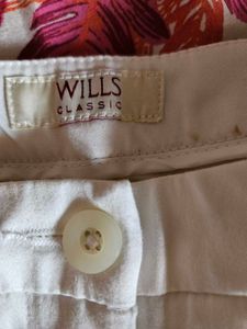 Wills Classic White Straight Leg Trousers