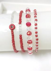 Red Beads Bracelet Set
