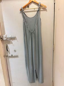 Scrunchie Strap Gray Maxi Dress