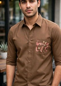 Men's Brown Pocket Shirt