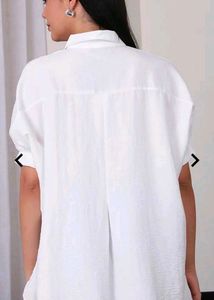 Shein White Puff Sleeve Button-Down