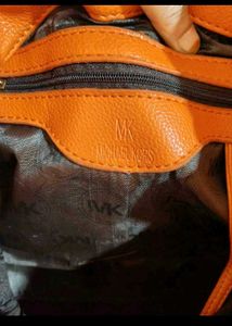 Vibrant Orange Structured Handbag