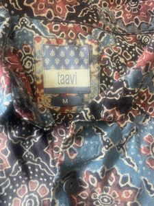 Taavi Ajrakh Hand Block Printed Pure Cotton Shirt