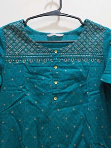 size s Avaasa Teal Printed Kurta