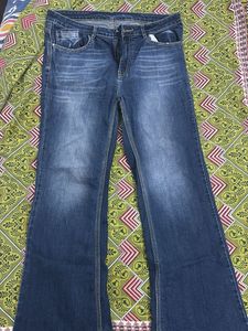 Women's Blue Wash Flare Jeans