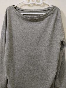 Grey Long Sleeve Sweater Top