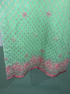 Green Embroidered Kurta Set